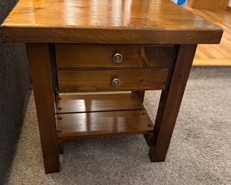 Pair Of Solid Wood End Tables