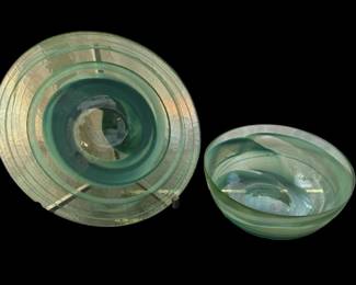 Murano Glass Large Plate And Bowl