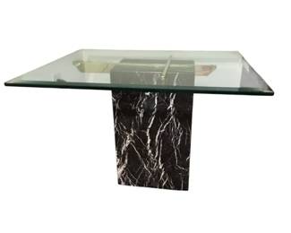 Marble Base And Glass Top Side Table