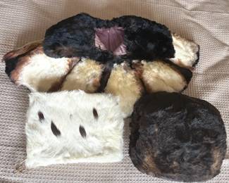 Fur And Feather Stole And Fur Muffs