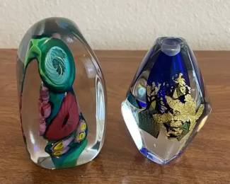 Henry Vitra Signed Glass Paperweight