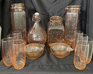 Vintage Lenox Pink Drinking Glasses  Canisters