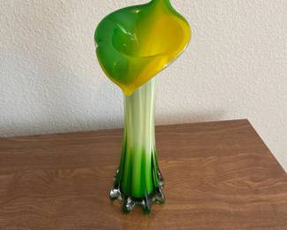Calla Lily Handblown Glass Vase