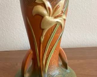 Vintage Roseville Pottery Zephyr Lily Double Handled Vase