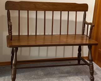 Windsor Style Wooden Bench