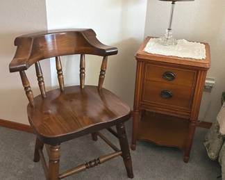 Selby Craft Nightstand Chair and Table Lamp