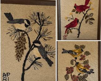 Bird Art Vintage Latch Hook Rug
