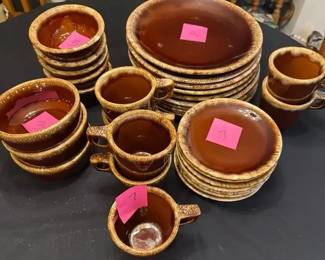 Vintage Brown Hull Pottery Dishes