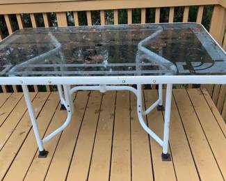 Glass Topped Outdoor Table