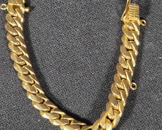 18kt Heavy Link Gold Bracelet
