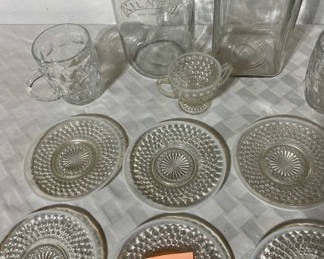Lot 55: Glass Plates, Mugs and Storage Jars