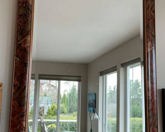 Lot 43: Marquetry Floral Large Wall Mirror