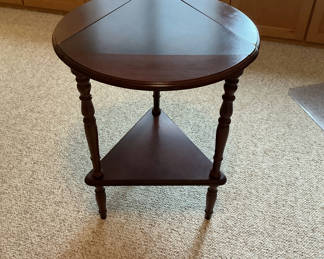 Lot 21: Wooden Drop-Leaf Corner Table