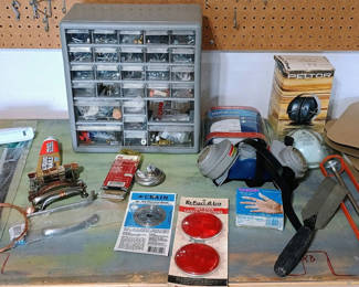 Lot 68: Assorted workshop tools and hardware