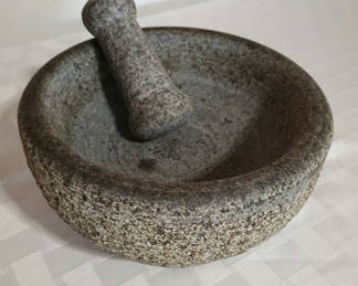 Lot 76: Granite mortar and pestle set