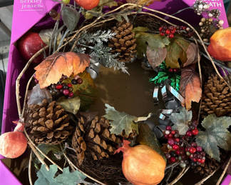 Lot 42: Autumn wreath with pine cones and berries