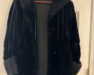 Lot 82: Black fur coat with RPM monogram