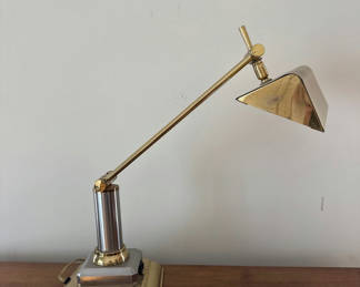 Lot 22: Brass Adjustable Desk Lamp