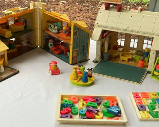 Lot 46: Vintage Fisher-Price Play Family House And Play Family School