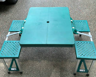 Lot 49: Collapsible Folding Picnic Table And Chair Set