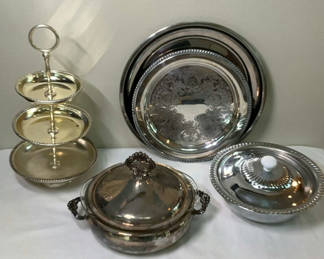 Lot 20: Silver Plate And Faux Silver Entertainment Ware