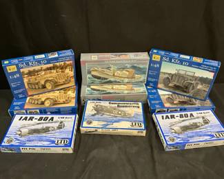 Assorted Airplane Kits feat. Tanks, Planes, And Coast Guard Rescue Boat