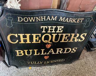 Large vintage double sided metal sign