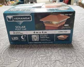 4 in. x 4 in. (3.5 x 3.5 Post Size) 3 Lumens Copper Plated Plastic Solar Post Cap