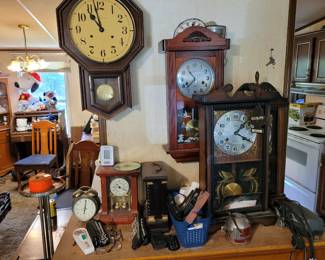 ASSORTED CLOCKS, WALL, MANTLE