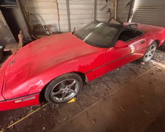 1987 4TH GEN RED CHEVROLET CORVETTE CONVERTIBLE, 5.7L L98 V8 ENGINE, AUTOMATIC TRANSMISSION, TITLE ON HAND, 