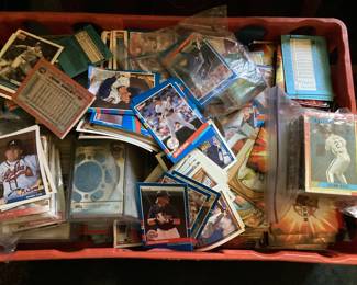 ALBUM OF BASEBALL CARDS, 1990s FLEER RICKEY HENDERSON, WILL CLARK, RYNE SANDBERG, ROGER CLEMMONS, WADE BOGGS,