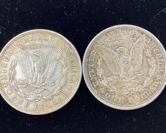 2) 1921 P Morgan Silver Dollars 90 percent silver coin