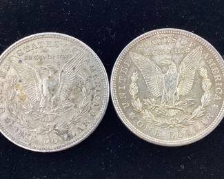 2) 1921 P Morgan Silver Dollars 90 percent silver coin