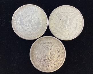  3) 1900 P Morgan Silver Dollars 90 percent silver coin