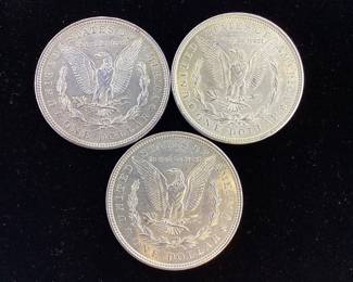 3) 1921 P Morgan Silver Dollars 90 percent silver coin