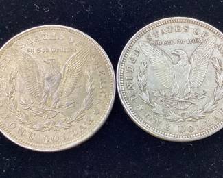 2) 1921 P Morgan Silver Dollars 90 percent silver coin