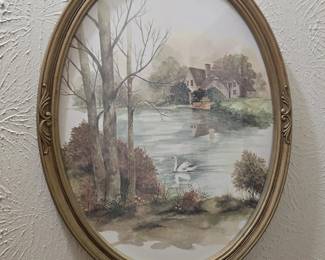Vintage Homco watercolor scene by Frank Massa 1982