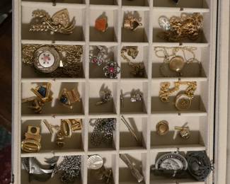 Vintage tie clips and misc trinkets