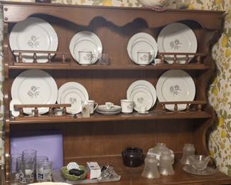 China hutch and 4 piece place setting