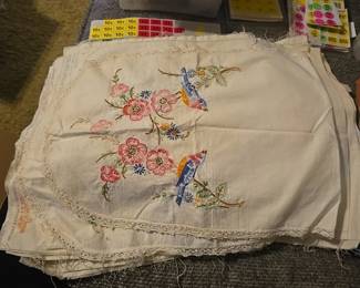 Vintage embroidered table runners
