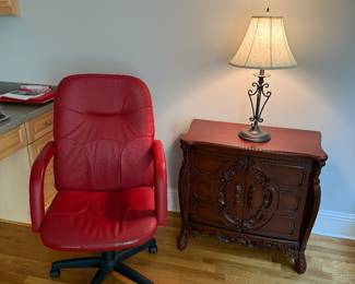 Solid Wood Cabinet and rolling chair