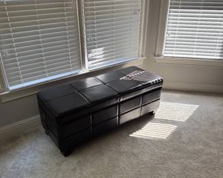 Leather Storage Bench