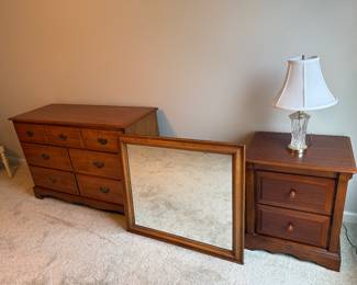 7 drawer dresser, mirror, night stand
