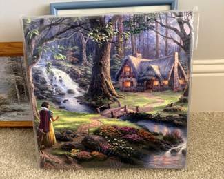 Disney Snow White Discovers the Cottage - 14" x 14" Thomas Kinkade