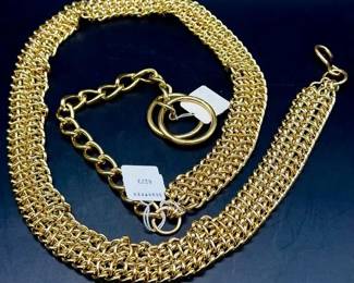 Vintage Unworn Gold Tone Chain Belt