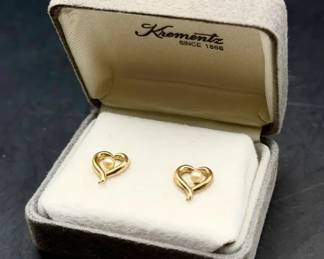 Krementz Heart Earrings
