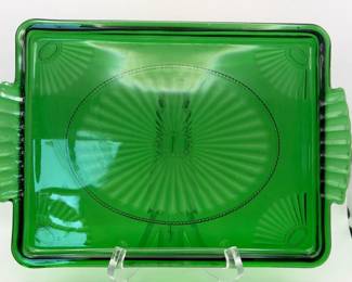 vintage Avon emerald green glass tray
