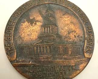 1932 Dedication Medal Token for the George Washington Masonic National Memorial in Alexandria