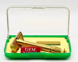vintage Gem Micromatic single-edge safety razor set