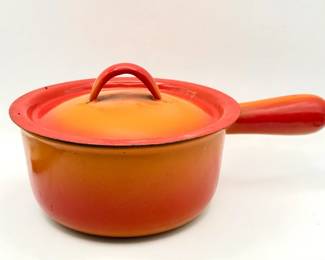 vintage Descoware enameled cast iron saucepan From Belgium